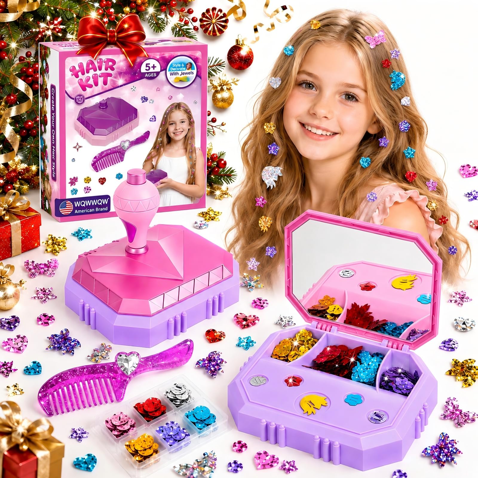 WQWWQW Hair Gem Stamper Kit