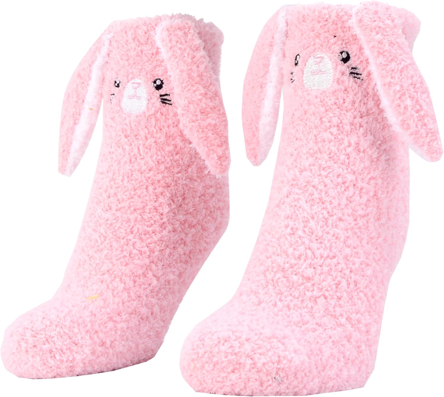 Cute Fuzzy Socks Women Bunny 3D Animal Character – Fluffy Cozy Sleep Slipper Socks Winter Warm Gift Size 5-9