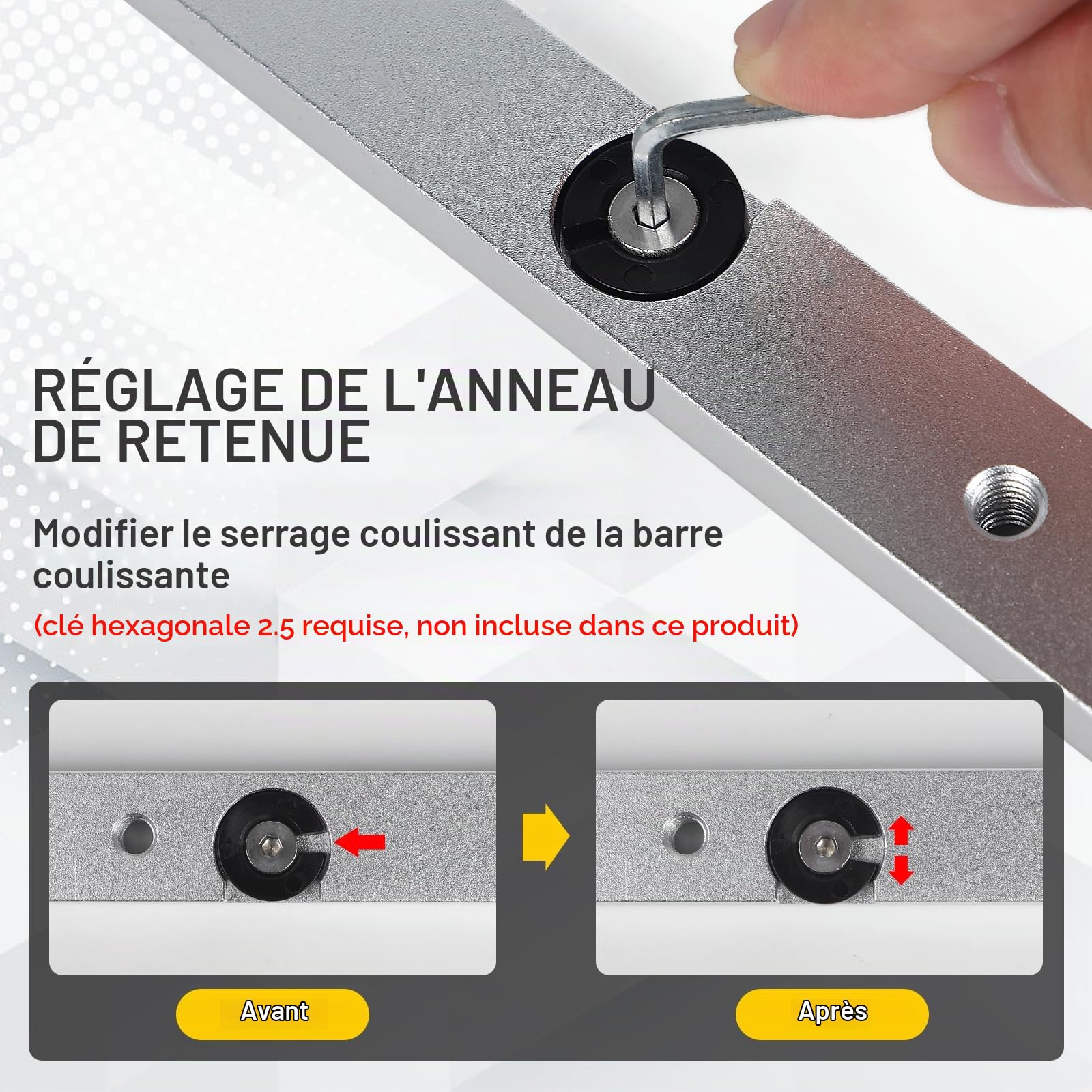 EFUTURETIME 2 x Barre Coulissante pour Glissière à Rainure en T, 9,5 x 19 x 450 mm, Coulisseau en Aluminium de Guide à Coupe d’Onglet pour Scie à Table, Perceuse de Table, Scie à Ruban, Menuiserie