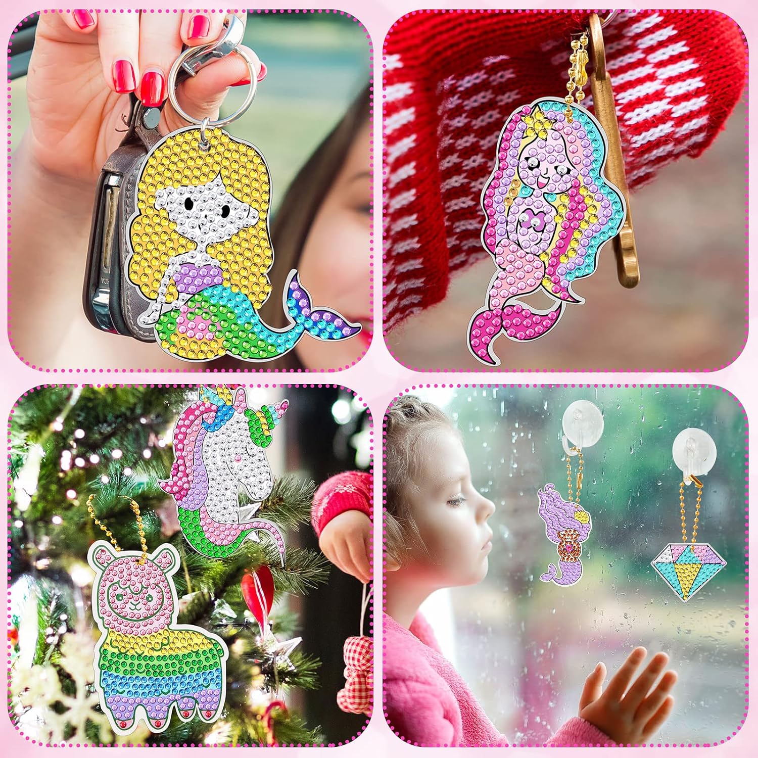 MTLEE 10 Sets Arts and Crafts for Kids Ages 8-12 5D Diamond Painting Keychain Kits Gem Art Kits for Girls Crafts Gem Painting Kits Diamond Art Gift Idea for Age 4, 5, 6, 7, 8, 9, 10-12 (Magical) - Image 7