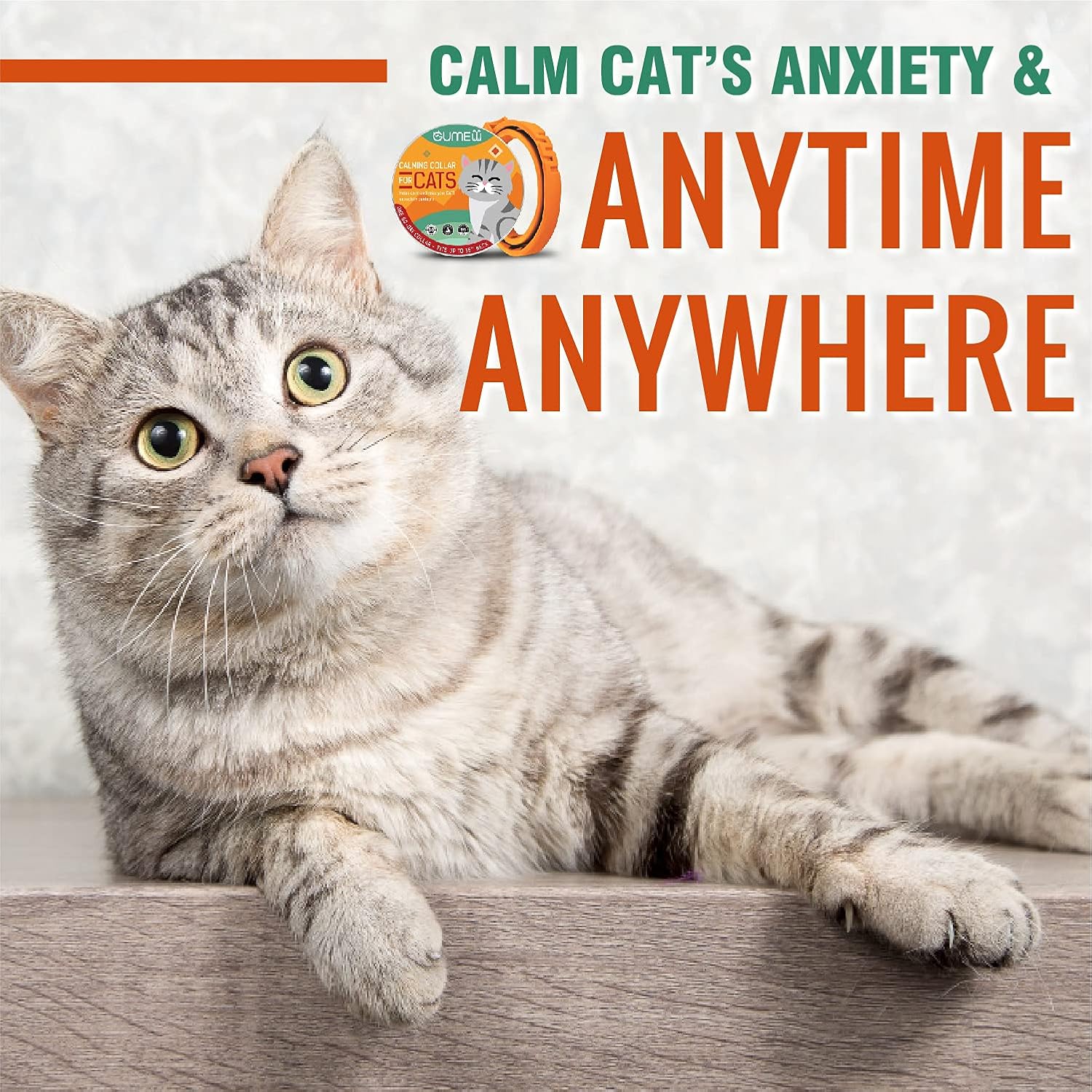 CHUWPI Cat Calming Collar 15 Inches Calming Collar for Cats 100