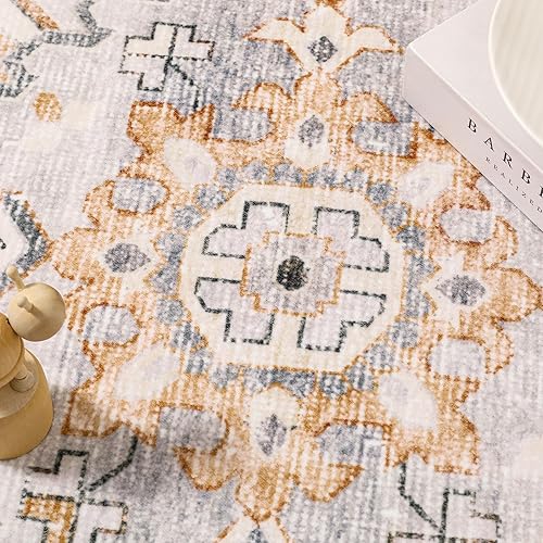 Miniatura 4 de Alfombra de entrada roja ladrillo de 2 x 3 pulgadas, alfombra vintage lavable para interiores, alfombra para puerta de sala de estar, cocina,