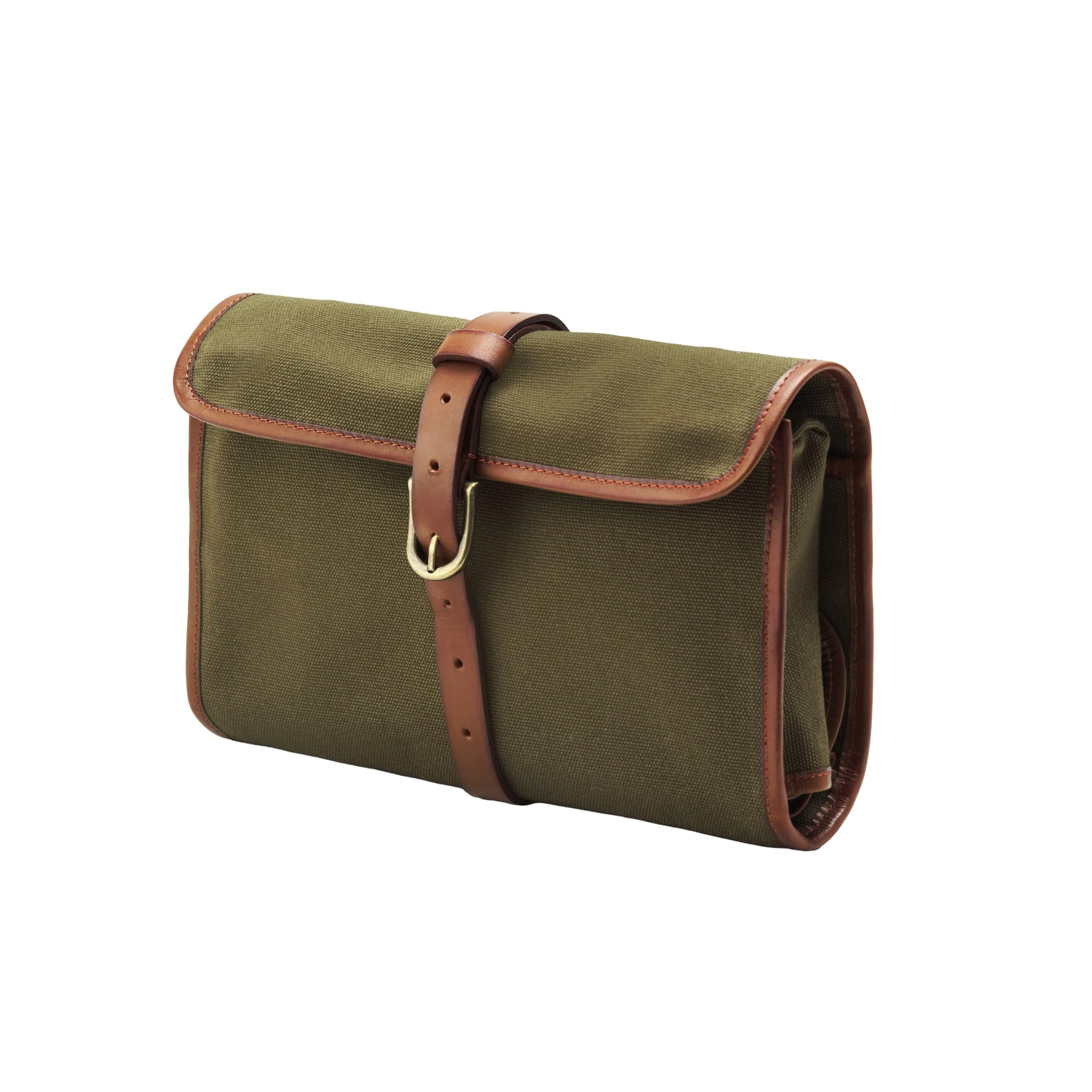 DRAKENSBERG Wash Bag - Bolsa de Aseo, Neceser para Colgar en el Look Safari Vintage para Mujer y Hombre, Hecho a Mano en Lona y Cuero