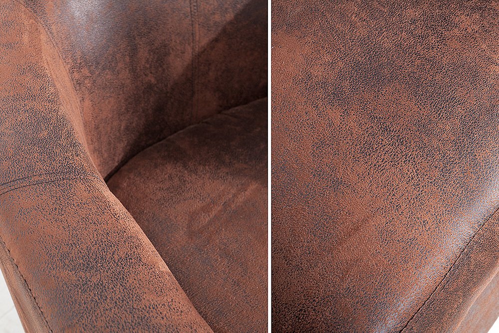 Riess Ambiente Design Sessel Hemingway Whisky-braun Massivholzbeine Kolonialstil Cocktailsessel Polstersessel