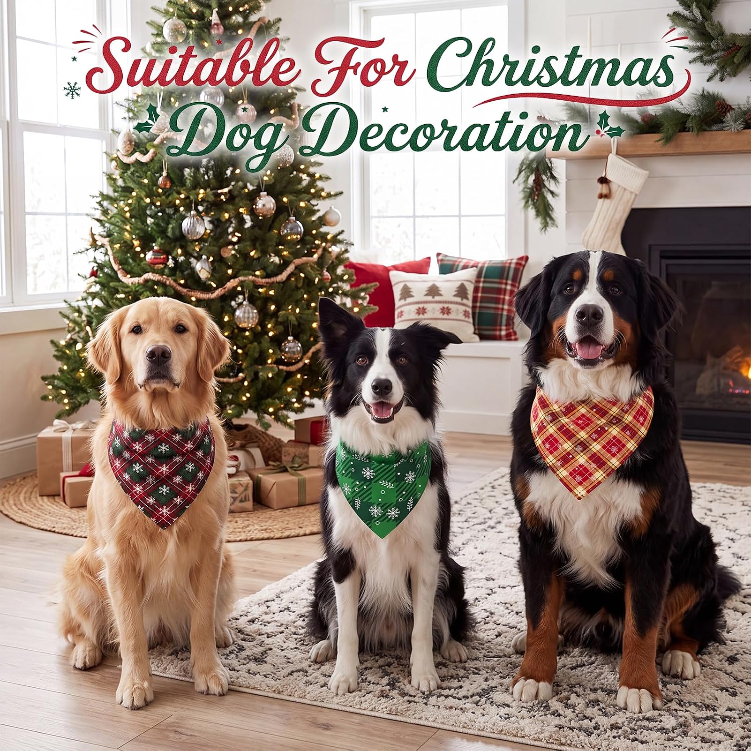 Sanwuta 60 Pcs Christmas Dog Bandanas Bulk Xmas Bandanas for Dogs Triangle Kerchief Bibs Scarf Set for Pet Xmas Costume Photo Props Accessories Pet Shops Grooming, 31.5 x 21.7 x 21.7 inch image 5