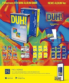P1Harmony DUH! アルバム H ver. テオ　サイン　新品未開封 P1HARMONY DUH! 8th Mini Album COMPACT H Ver/CD+11Card+