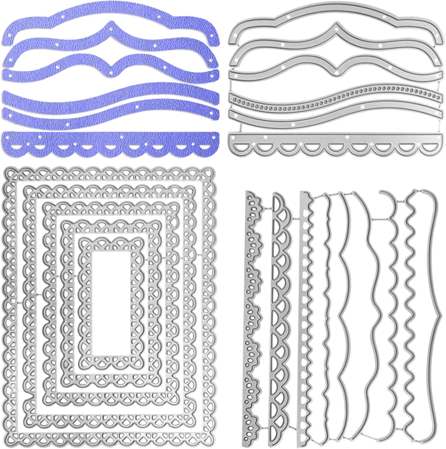 Rectangle Frame Metal Die Cuts & Decorative Paper Lace Cutting Dies, SENHAI 3 Sets Embossing