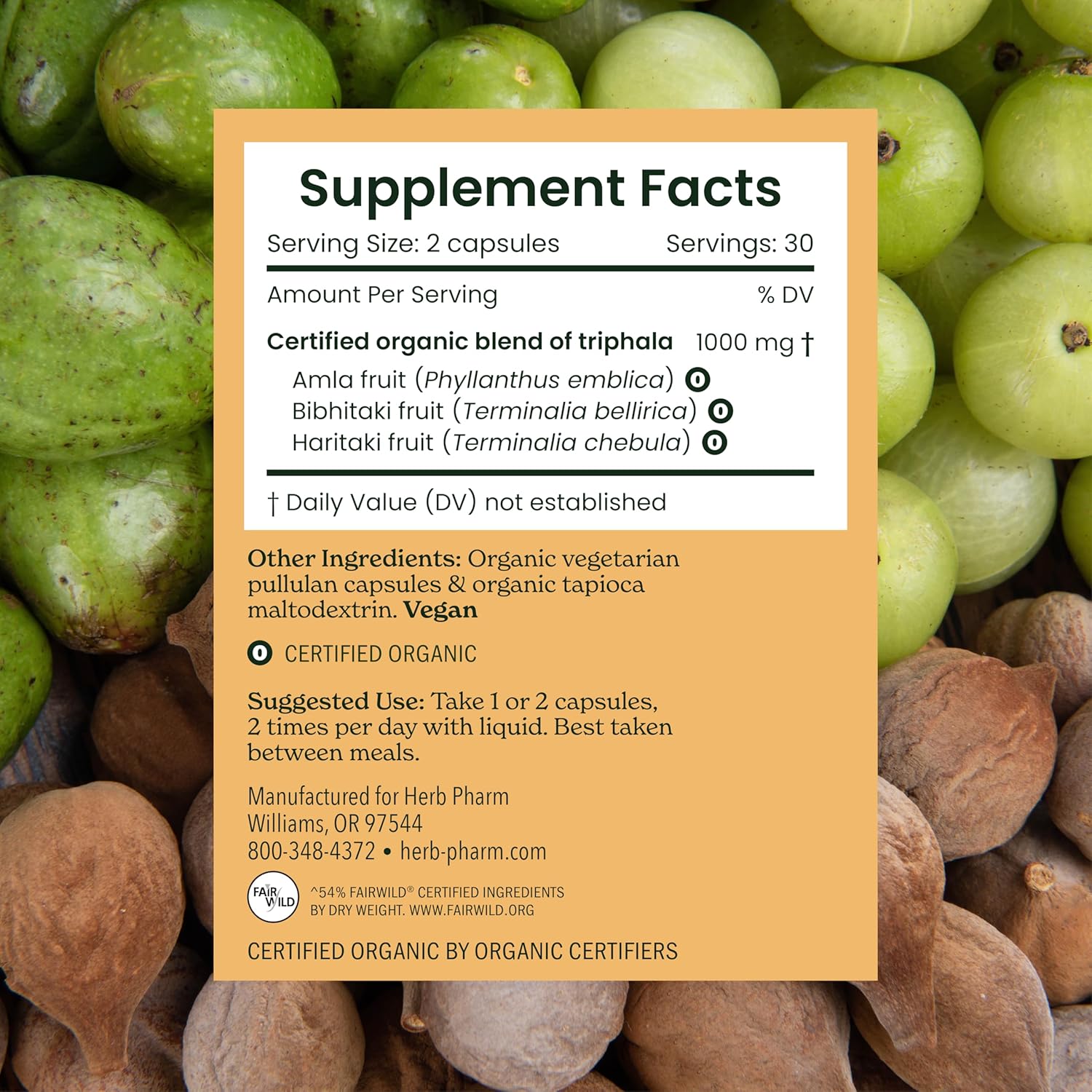 Herb Pharm Triphala Capsules: USDA Organic Cleansing & Detoxification Support & Digestive Health Support with Amla, Haritaki & Bibhitaki, FAIRWILD® Certified | 60 Vegan Capsules, Up to 30 Day Supply* - Image 6