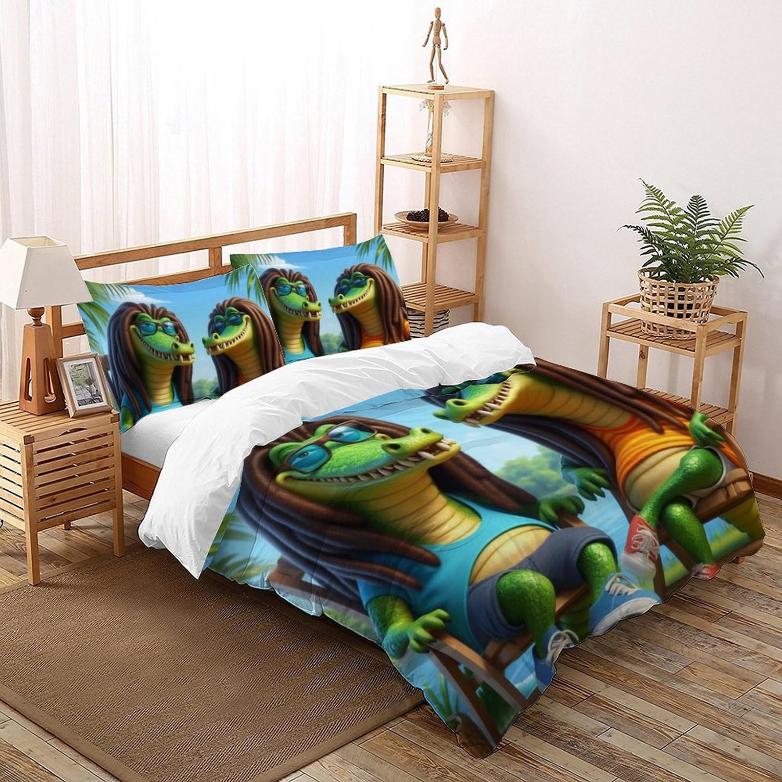Housse de couette animaux de dessin animé 260x220cm pour transformer la chambre des enfants