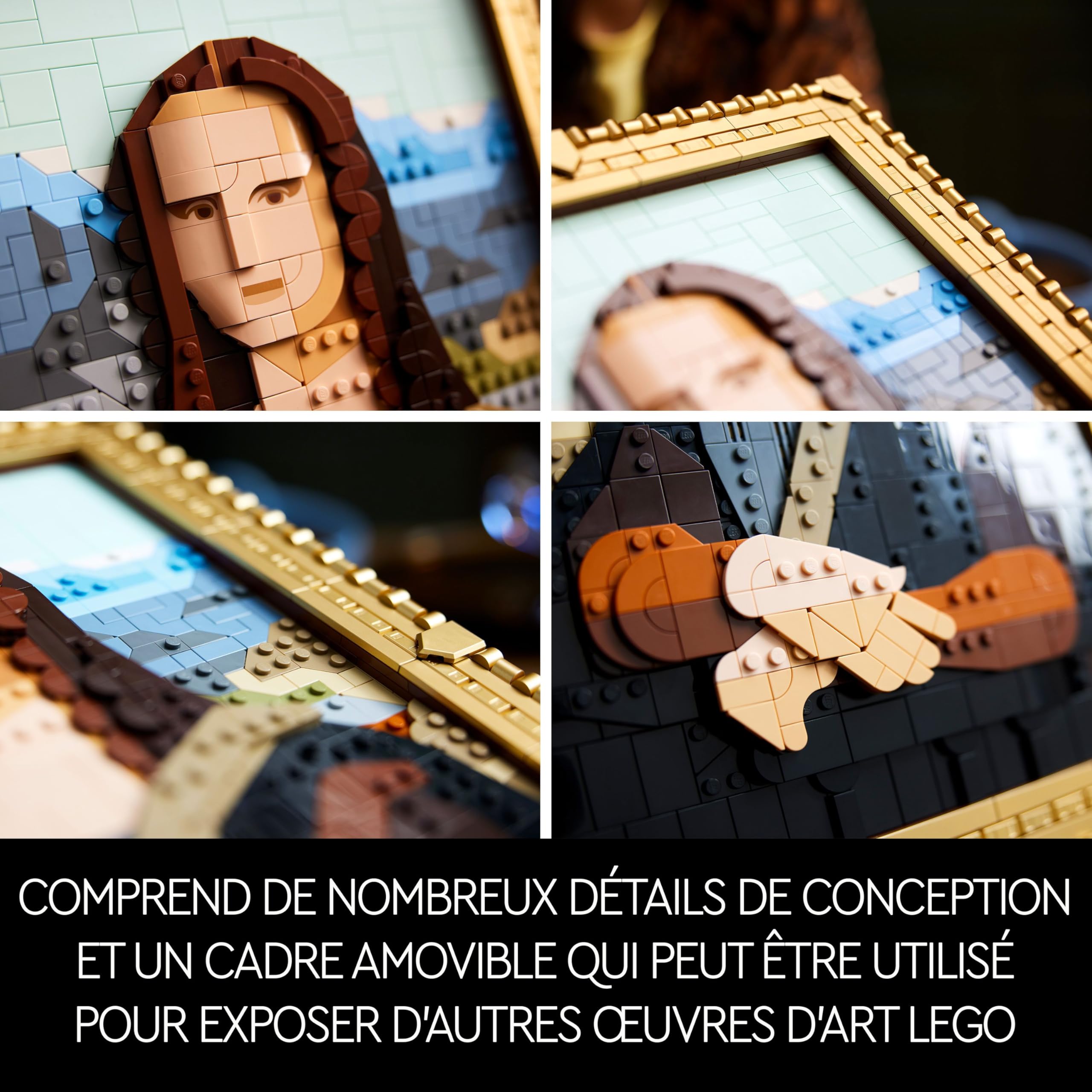 LEGO Art La Joconde - Set de Construction du Tableau de Léonard de Vinci - Décoration Intérieur Murale - Kit de Loisir Créatif pour Adultes, Cadeau pour Les Amateurs d'art, Hommes et Femmes 31213