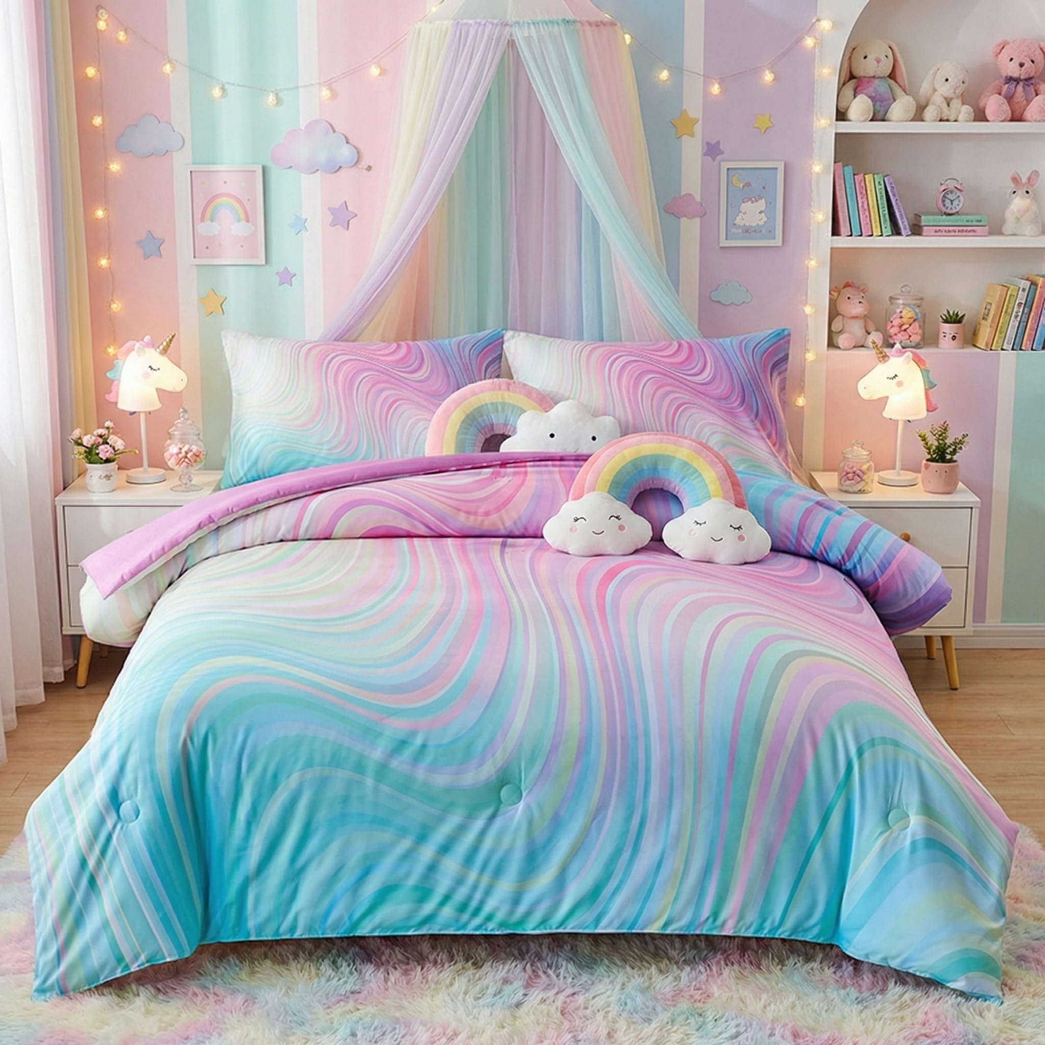 Helloosuu Tie Dye Queen Comforter Set