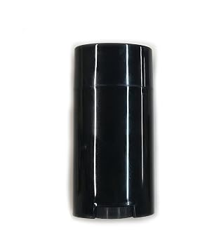 (5) Empty Plastic Deodorant Containers - Classic Style, Top-Fill, Twist Up, DIY Deodorant (Black)