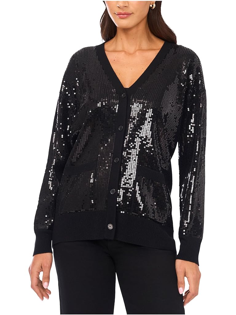 Black Vince Camuto Cardigan with Sequins