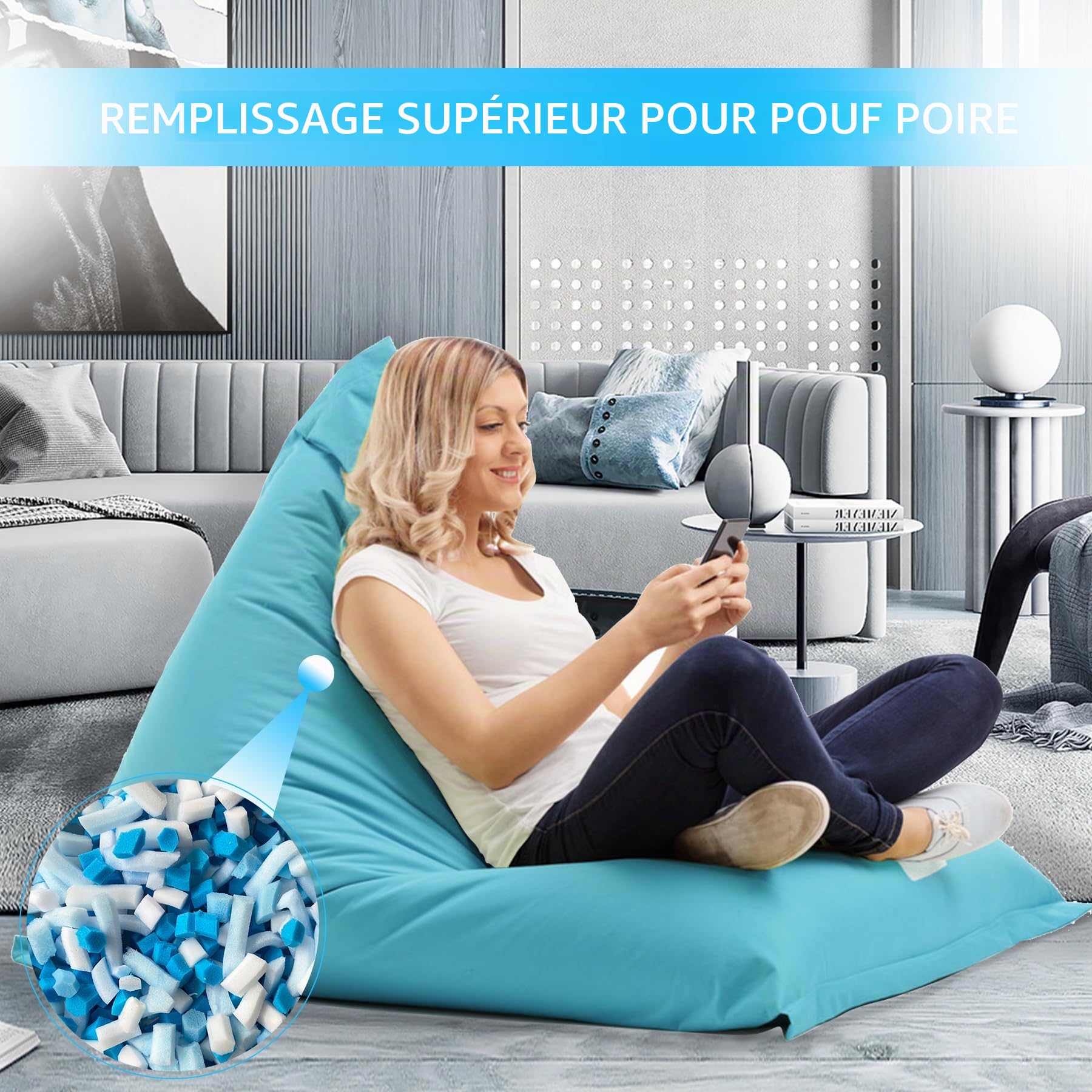 Rembourrage en mousse à mémoire de forme gel déchiqueté, confortable et doux, oreiller rafraîchissant, pouf en peluche, lit et coussin pour chien