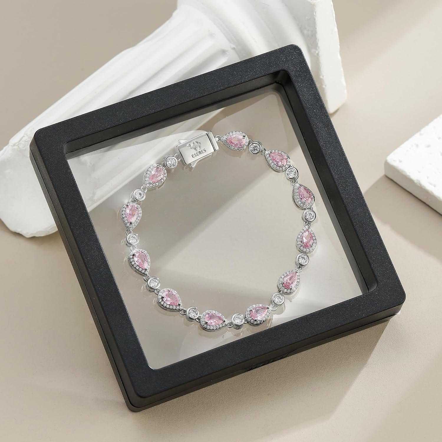 Eseres Gold Tennis Bracelets for Women with 5A Cubic Zirconia - Dainty Trendy Jewelry, Mothers Day Birthday Wedding Prom Gift for her