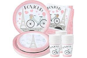 Paris Birthday Party Decorations (Serves 24) for Kids, Boys, Girls
