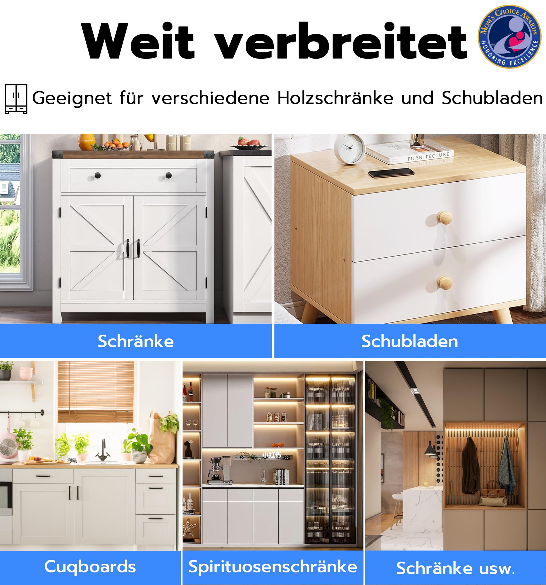 Unsichtbares Schrankschloss mit App & RFID – Bohrerfreie Kindersicherung – 5-in-1 Smart Lock für Schubladen & Schränke (NFC, Bluetooth, Fernzugriff) – Klebemontage, Weiß