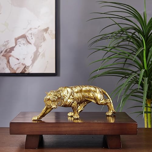 Miniatura 2 de Estatua de tigre grande de 15.5 pulgadas, escultura, regalos coleccionables para amantes del tigre, oficina, decoración del hogar, accesorios de