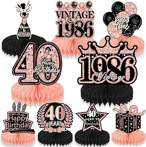 Miniatura 24 de Decoraciones de cumpleaños envejecidas a la perfección: 8 piezas de decoraciones de fiesta de cerveza de whisky de panal de abeja, decoración de