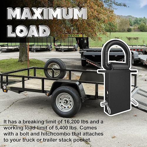 Miniatura 6 de Anillos en D para Bolsillos de Estacas 2 Piezas 18000lbs Servicio Pesado Anillo en D Removible para Bolsillo de Estaca Amarre para Remolques