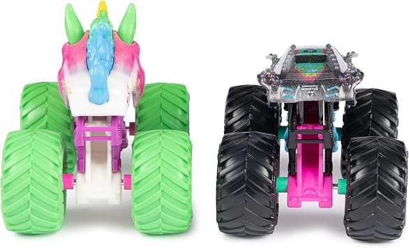 Monster Jam, Official Nitro Neon, Sparkle Smash Vs. Max-D, 1:64 Scale Die-Cast Monster Trucks, Kids Toys for Boys Ages 3 and up