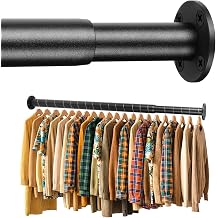 BaiNong Adjustable Closet Rods for Hanging Clothes 17 to 56 inch Black Heavy Duty clothes rod for closet, Laundry, Bathroom, RV Closet Organization and Storage