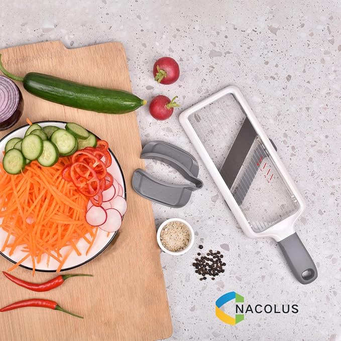 Mandolina ajustable para cocina con soporte de seguridad miniatura 2