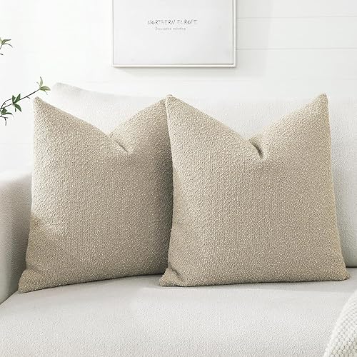 OTOSTAR - Juego de 2 fundas de almohada cuadradas con textura de boucle, fundas de almohada cuadradas, acogedoras, suaves, decorativas, para silla,