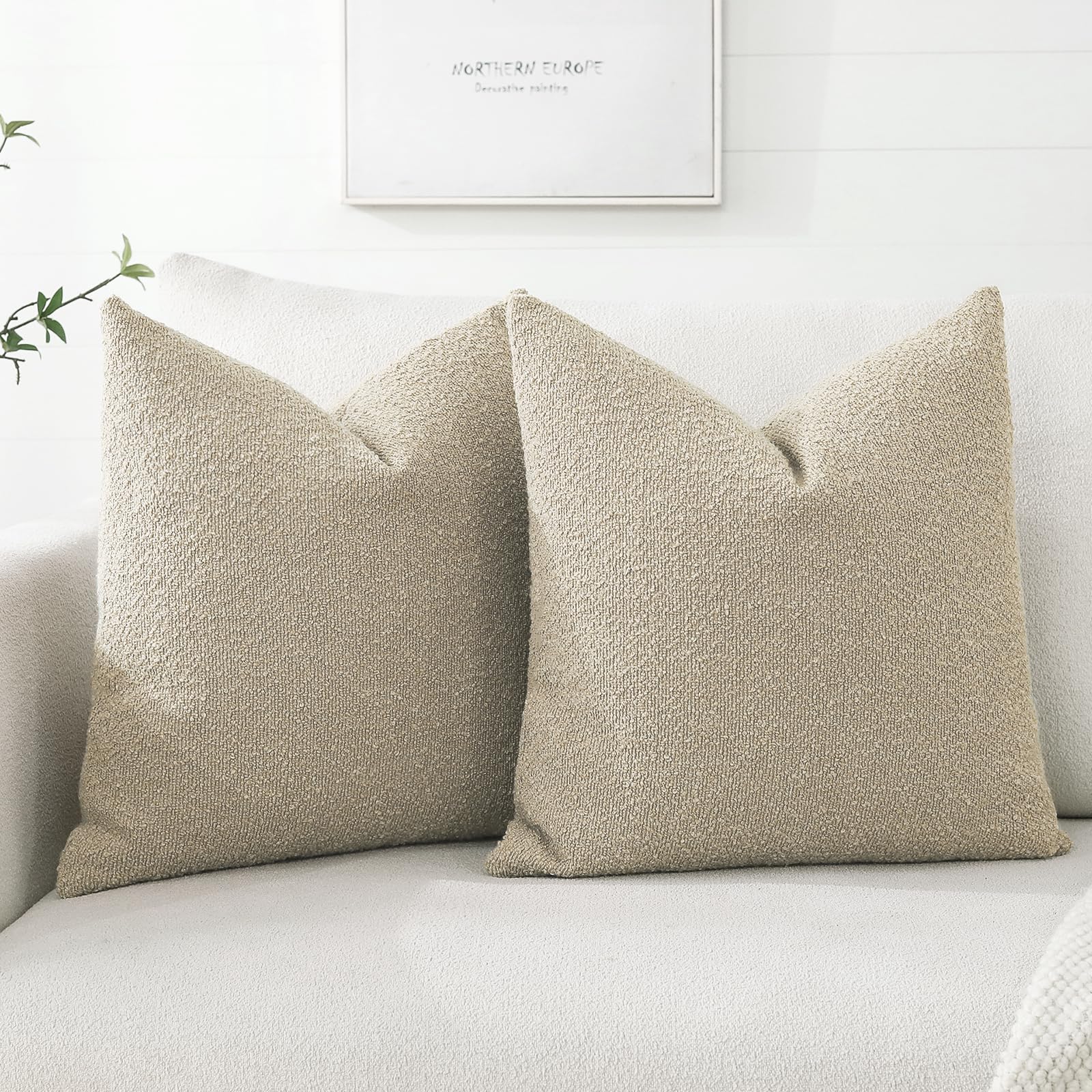 Artscope Lot De 2 Housses De Coussin Bouclées 40x40cm Blanc - Taies D'Oreiller Canapé Douces Et Élégantes