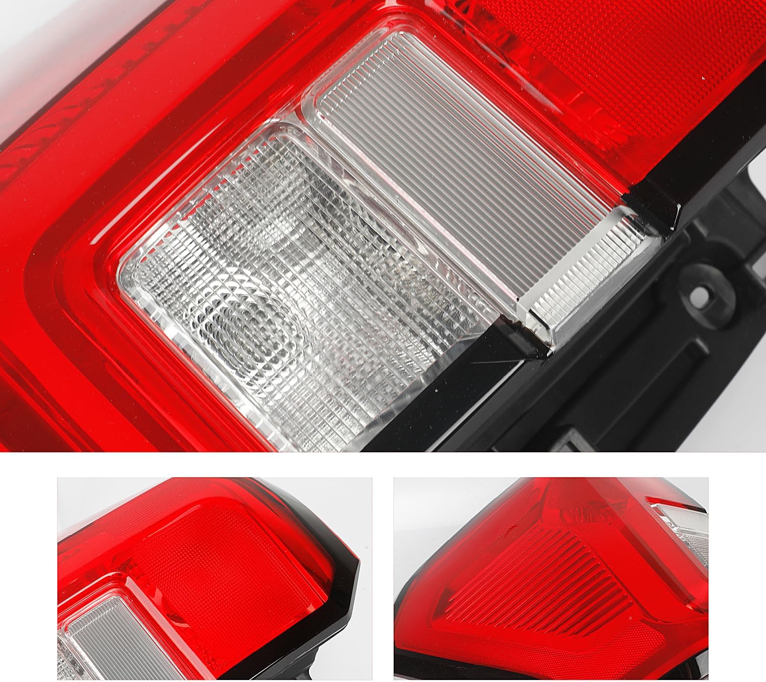 Red Chrome Trim Halogen Tail Lights Compatible with 2022 2023 2024 Ford Expedition XL XLT White Taillight Rear Brake Lamp Signal Assembly with Bulbs and Harnesses Left Driver Side NL1Z13405A