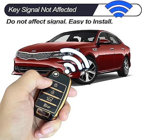 Miniatura 7 de Funda para llavero Kia de TPU para llavero Kia Rio Optima Soul Sportage Sorento Carens (negro)