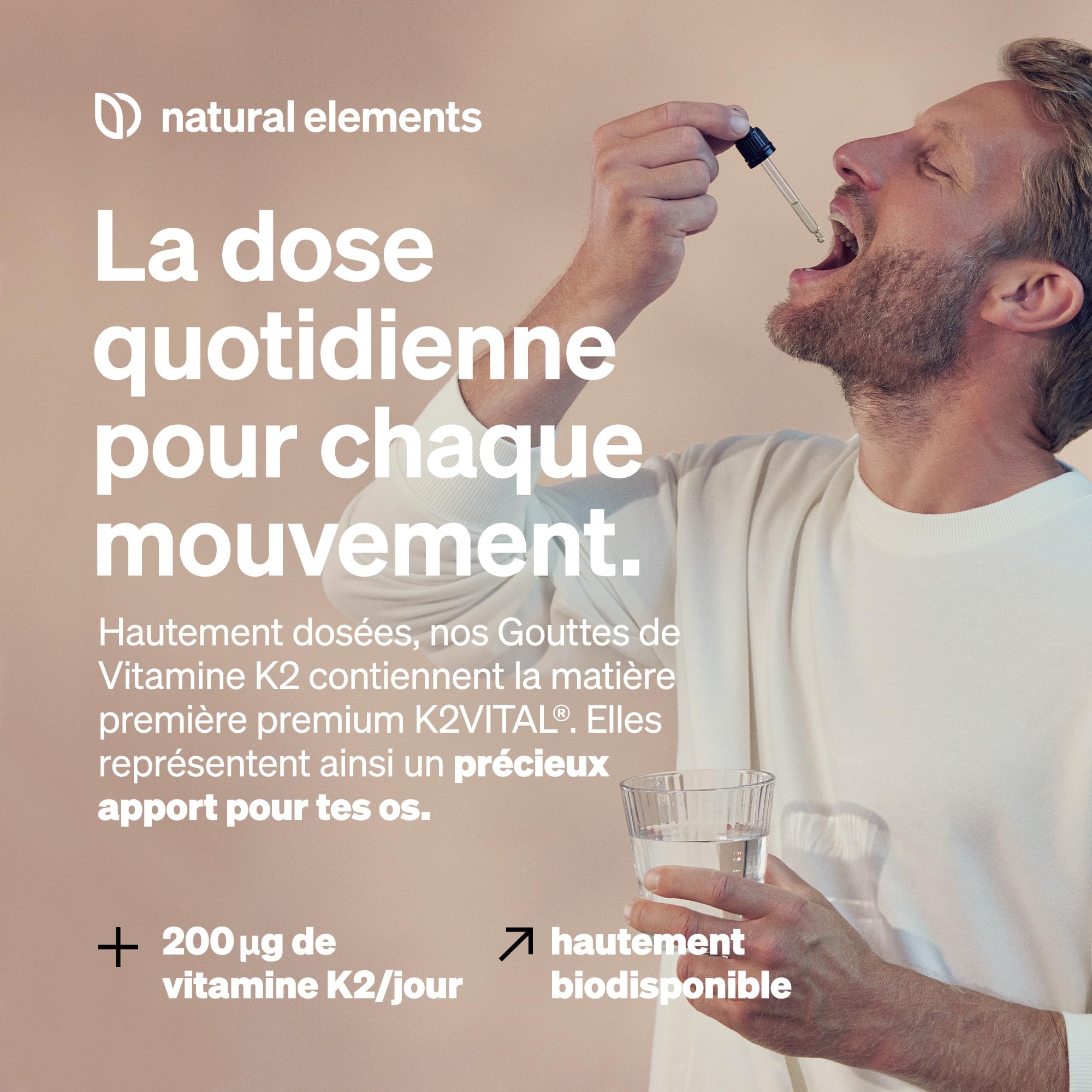 200 µg de vitamine K2 MK-7 – 1 700 gouttes (50 ml) – teneur all-trans >99,7% (K2VITAL® de Kappa) – produit testé en laboratoire, végan, fortement dosé