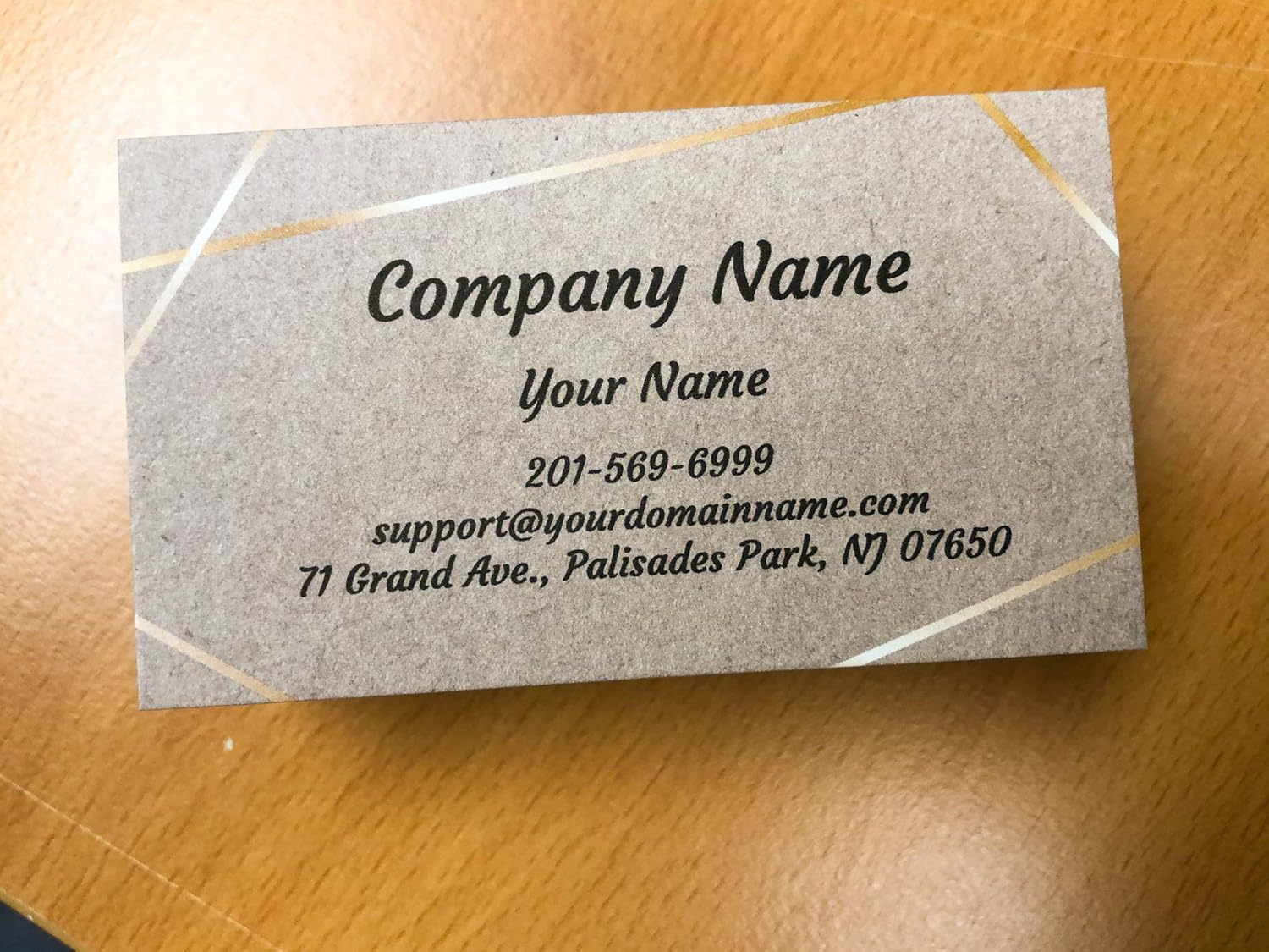 Custom Premium Business Cards 100 pcs Full color - Printed on Classic matte paper 14pt (114 lbs. 308gsm-) (Kraft-Floral) : Office Products