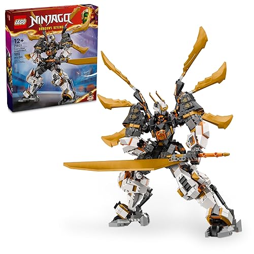 LEGO NINJAGO Aventura del Mech Titán Dragón de Cole, Juguetes Ninja para Niños y Niñas, Set de Juguetes con 1 Minifigura Ninja, Mech NINJAGO con Alas de Dragón, Regalo de Cumpleaños para Niños a partir de 12 años, 71821