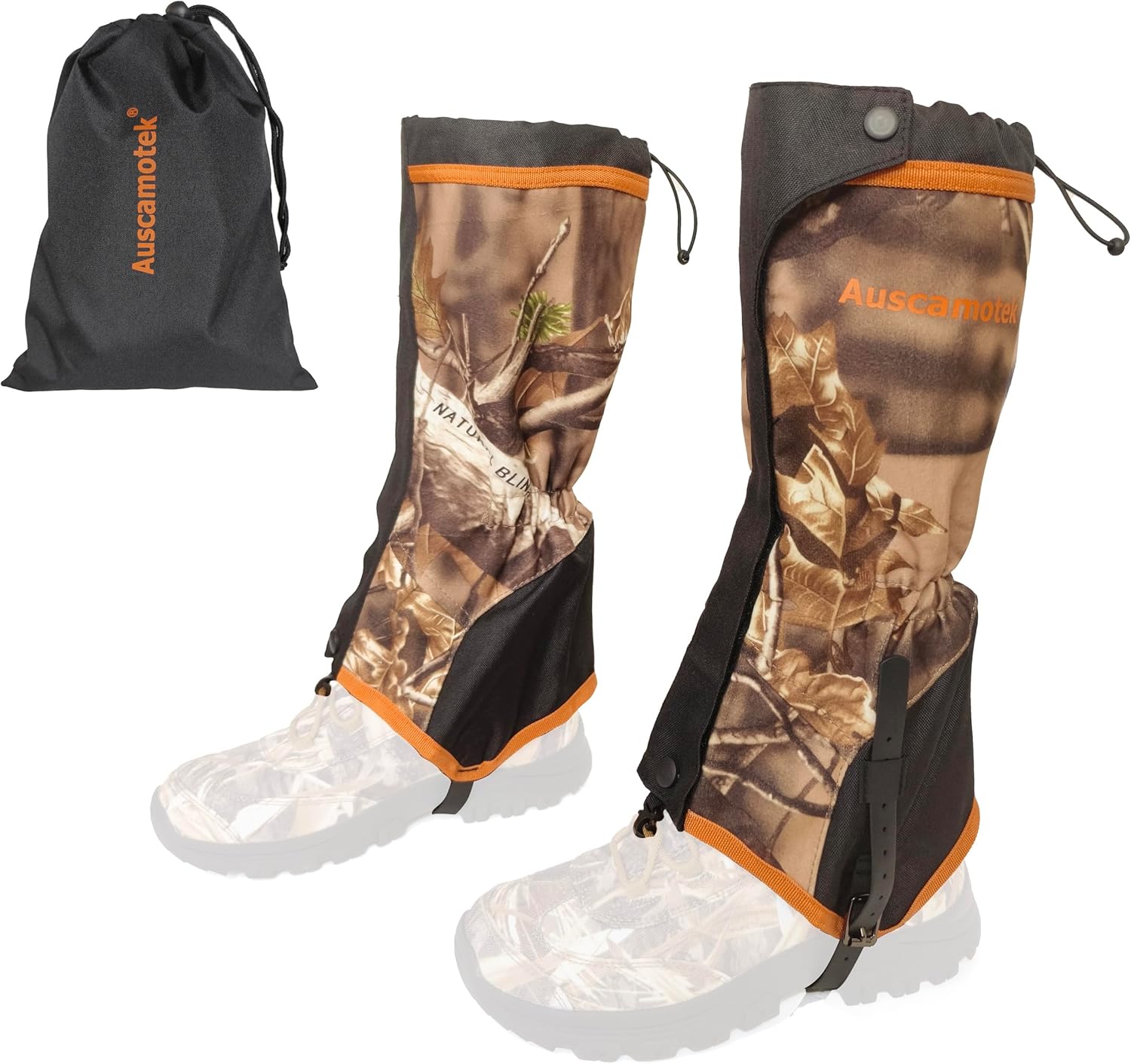 AUSCAMOTEK Camouflage Hunting Gaiters with Waterproof 3-Layer Fabric