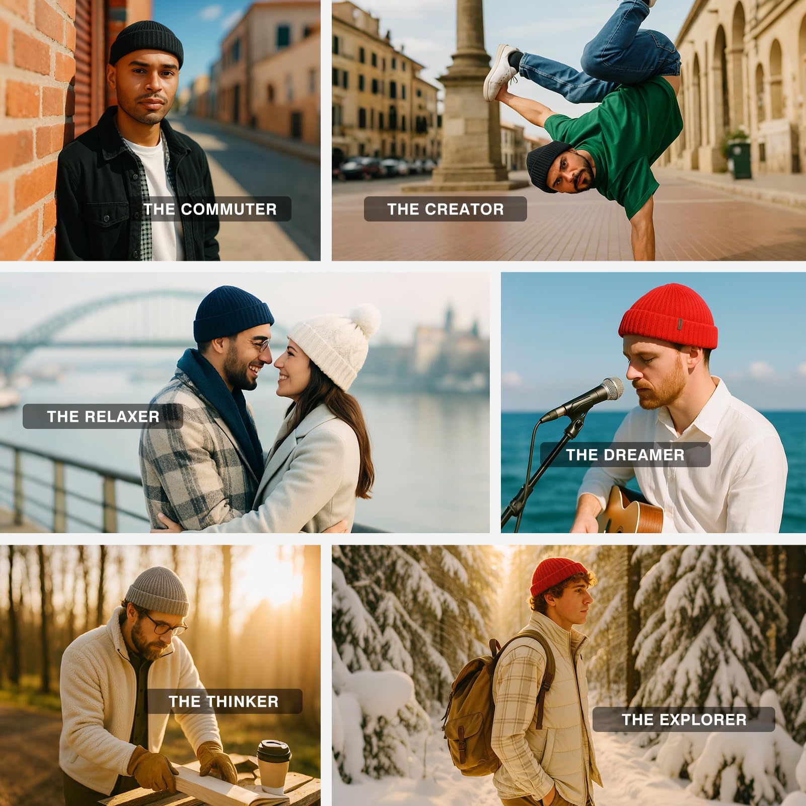 Comhats XL/XXL Fisherman Beanie dla dużych głów – czapka z dzianiny z mieszanki wełny merino dla mężczyzn i kobiet, w klasycznych i modnych kolorach, ciepła czapka zimowa na co dzień i na zewnątrz