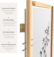 Vista 16 de Pantalla Shoji de árbol de bambú corto de 4 pies - Negro - 4 paneles