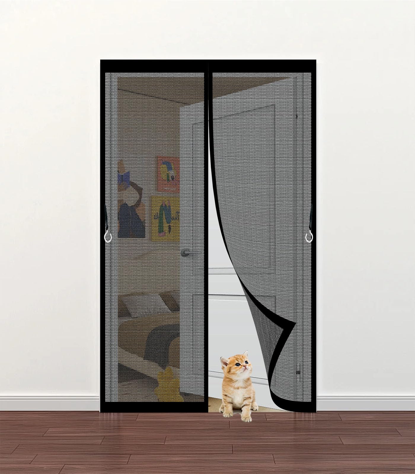 Zanzariera Magnetica per Porte 128 x 230 cm Non È Necessario Praticare Fori Chiude da Sola Tenda Porta Finestra Tenda Magnetica Zanzariera per Terrazza Porte e Finestre, Nero