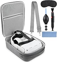 Carrying Case for Oculus Quest 2, Travel Hard Case for Meta Quest 2 Accessories, Fits Official Elite Strap, VR Headset, Touch Controllers, VR Goggles Case with Shoulder Strap Lens Pad Cleaning Kit