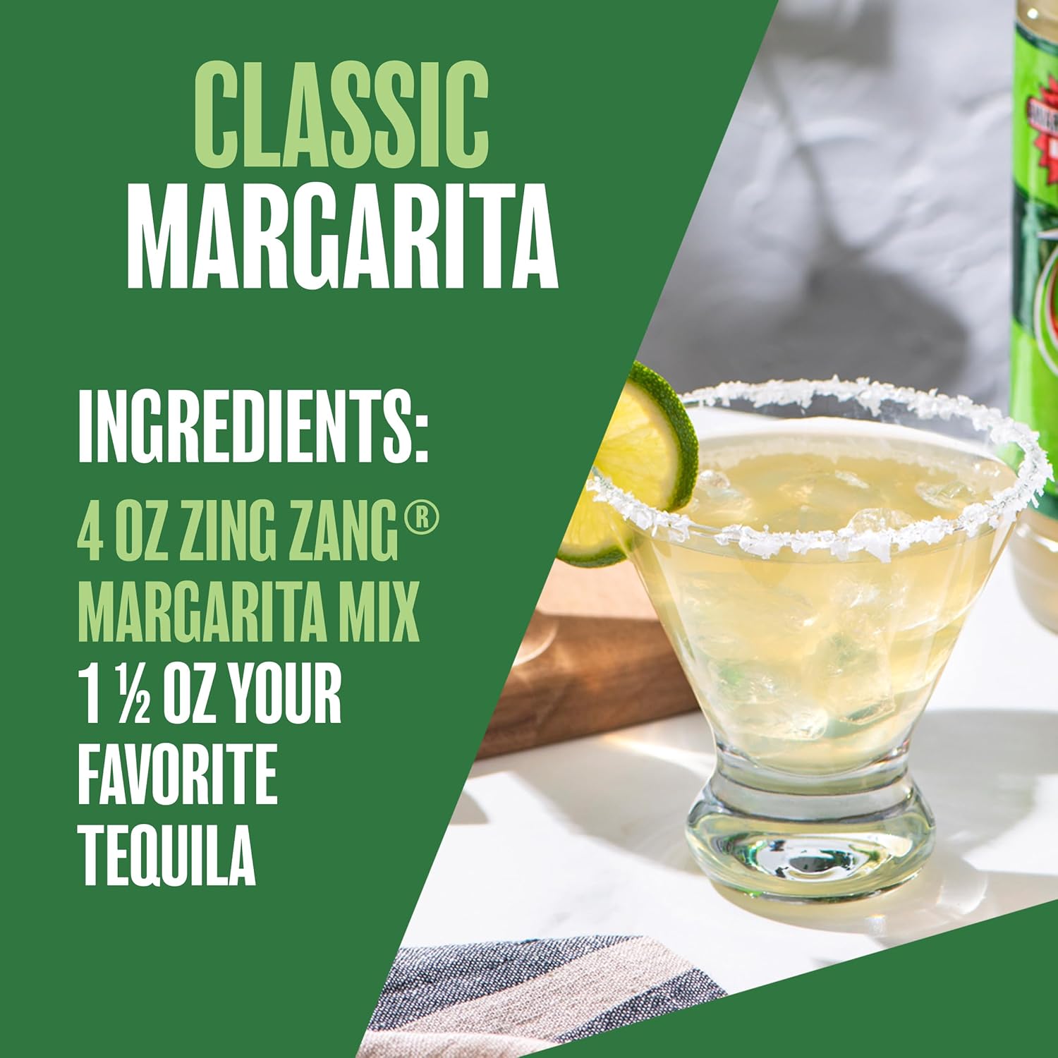 Zing Zang Classic Margarita Mix, Amazing Non-Alcoholic Cocktail Mixer, 7.5 Fl Oz Cans (Pack of 24)