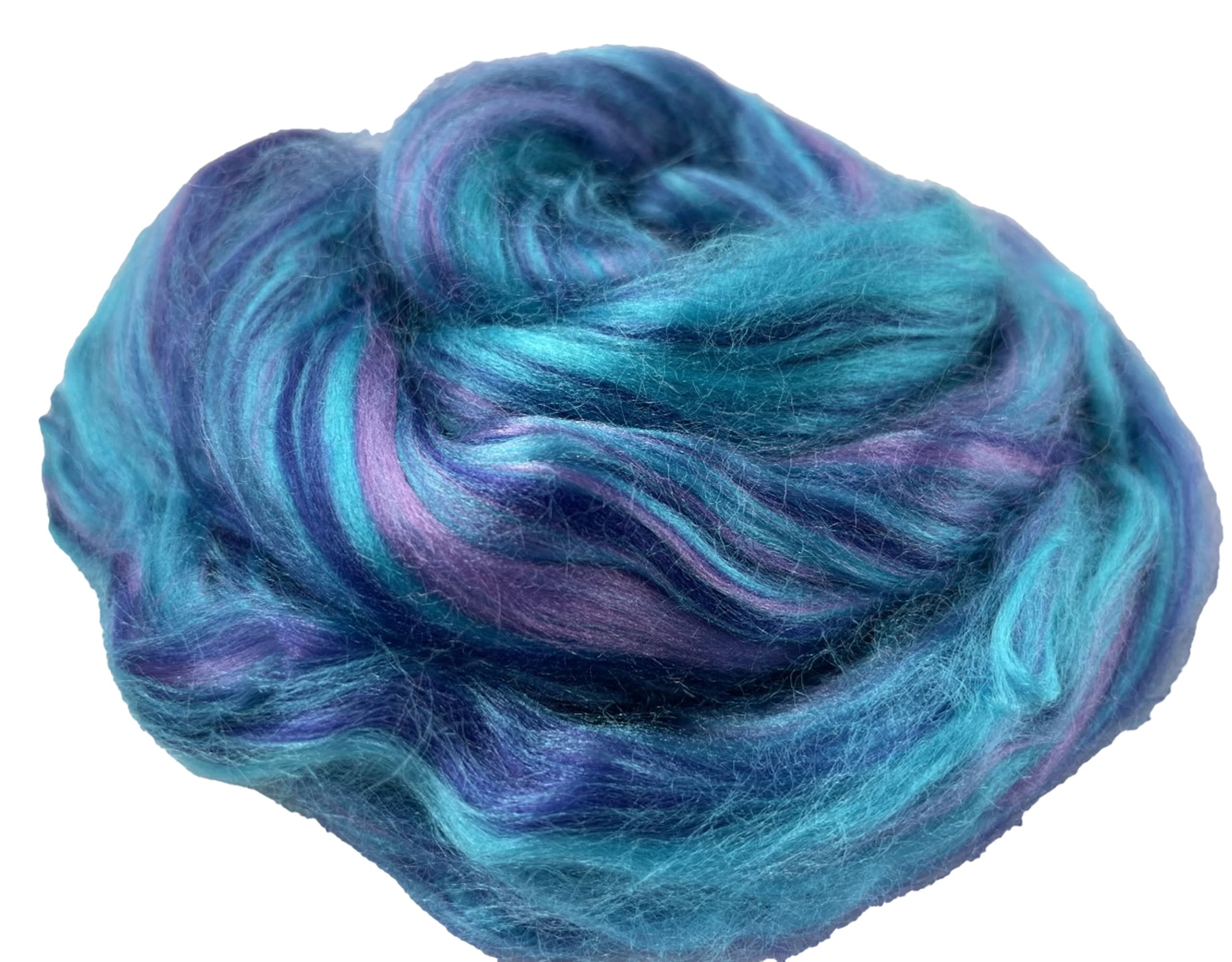 Molten Designs Bamboo Fibres (Choice of 5 Colours Each 25gms) for Felting, Spinning, Mixed Media etc (Aqua Sheen)