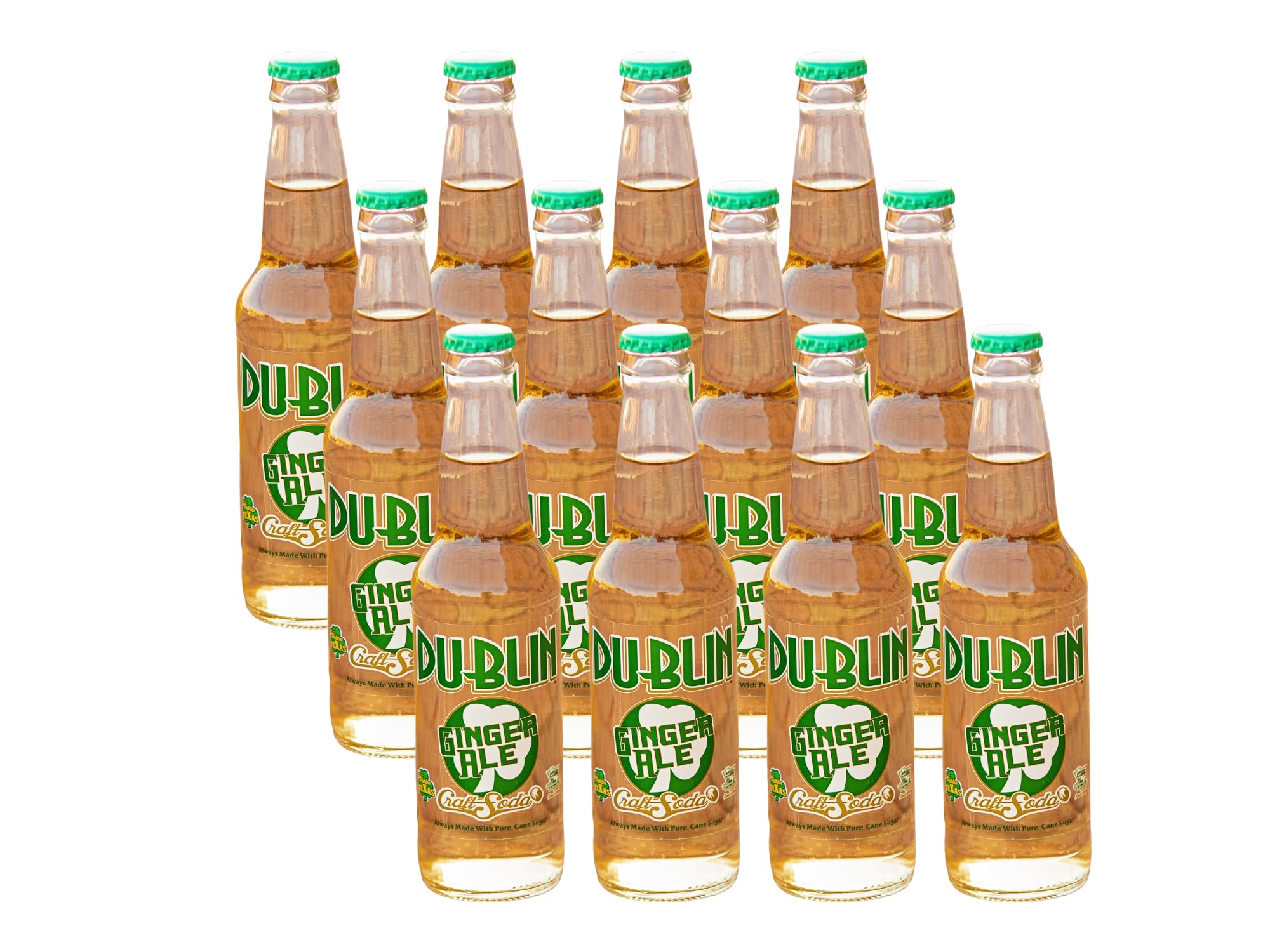Dublin Bottling Works Craft Soda, Pure Cane Sugar, Made in Texas – Assorted 12-Pack – Premium Small-Batch Soda, Gluten-Free, Retro Artisanal Beverages (12 Pack, Ginger Ale)