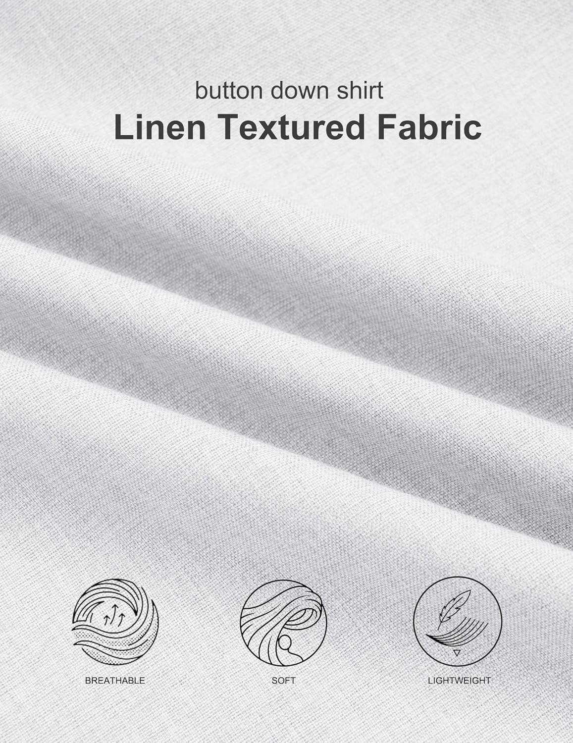 COOFANDY Mens Button Down Shirt Short Sleeve Casual Shirts Summer Beach Wedding Linen Shirt with Pocket - Image 6