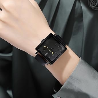 Minimalist Square Women's Watches, Waterproof Women's Leather Watch, Analog Women's Wristwatches Quartz Women's Watches Thin Watch for Small Wristwatches