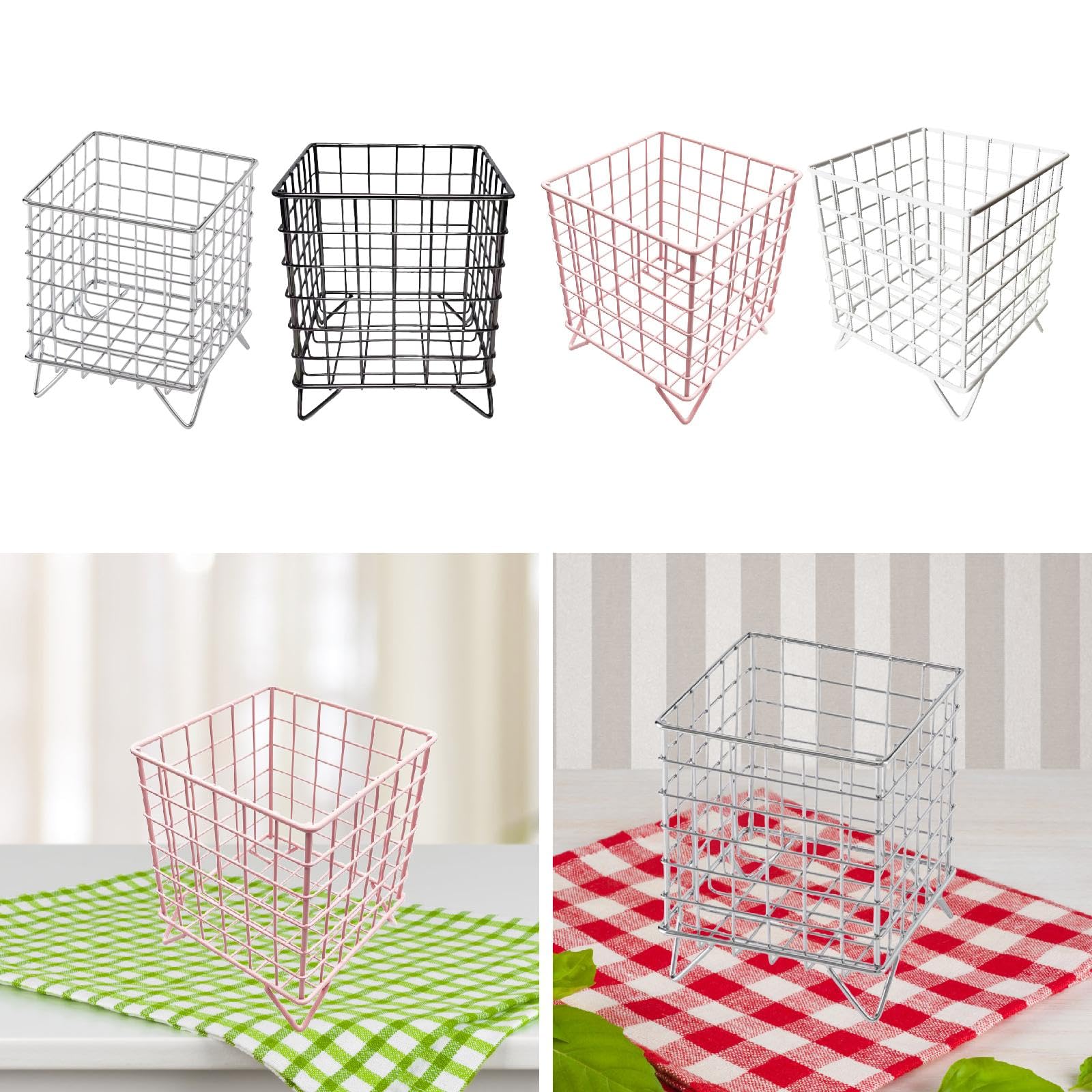 BNF® Iron Storage Basket Desk Organizer for Bathroom Office Supplies Vanity Table Silver|Home & Garden |Household Supplies & Cleaning|Home Organization|Storage Boxes 3