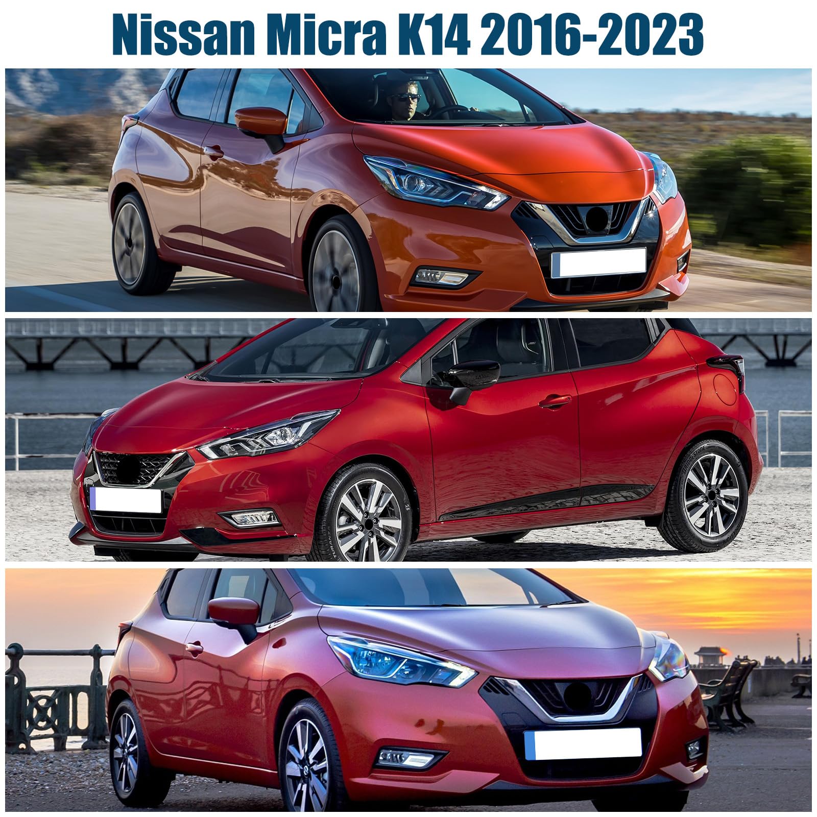 Copertura del Parabrezza Dell'auto Compatibile con Nissan Micra K14 2016-2023, Parasole per Parabrezza per Auto Interno Pieghevole, Protezione Antipolvere Riflettente UV