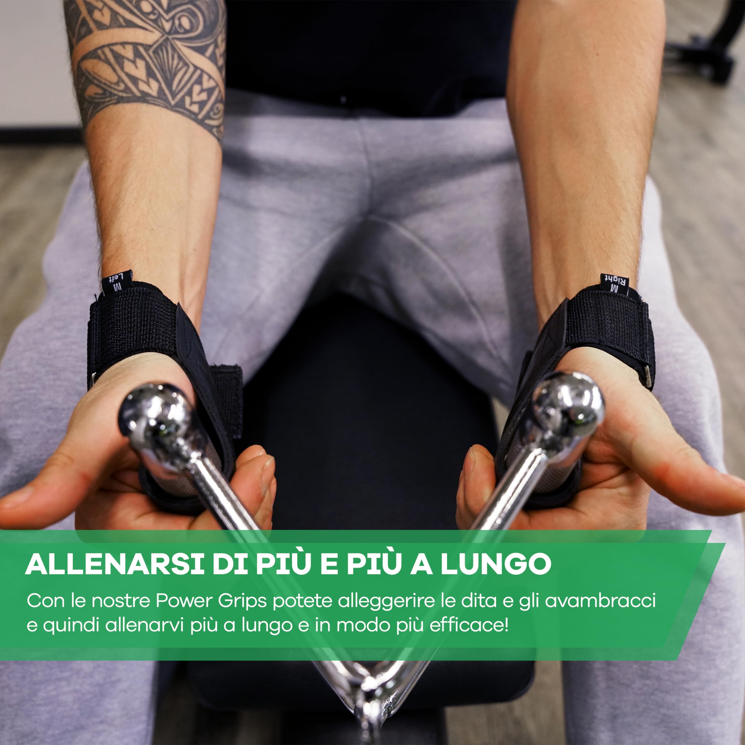 NetroxSports - Power Grips Lifting Straps - Cinghie Palestra con Wrist wraps - Per pesi molto elevati - allevia dita - Sollevamento Pesi - Reverse Grip, Straps Bodybuilding, Gym Strap - Donna e Uomo