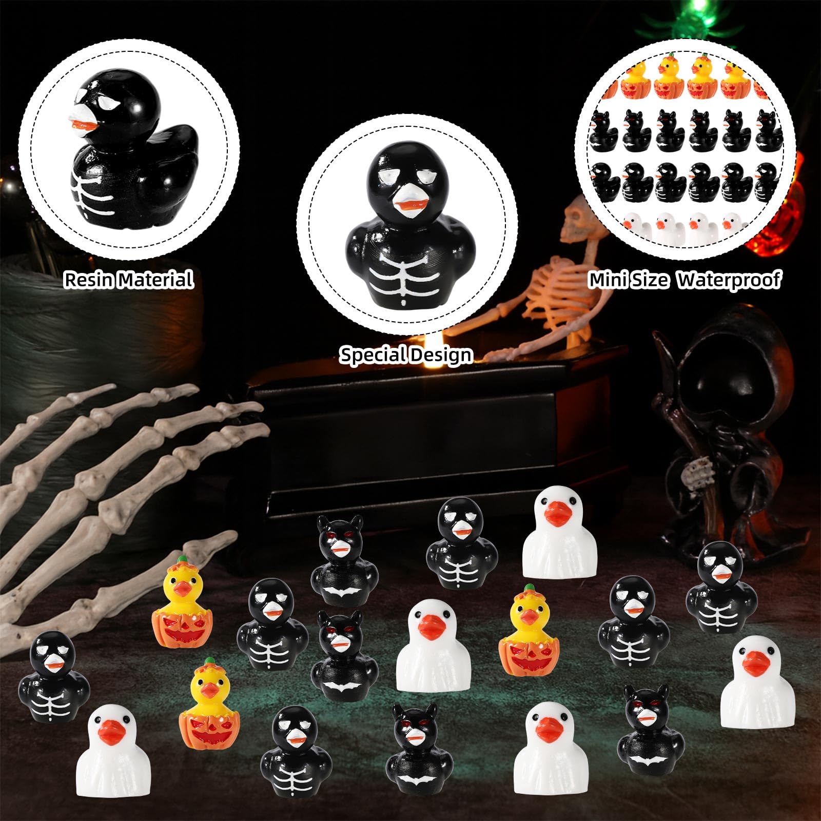 Canard satanique rouge en résine cadeau créatif pour figurines à collectionner Halloween canards en caoutchouc décoration de bureau