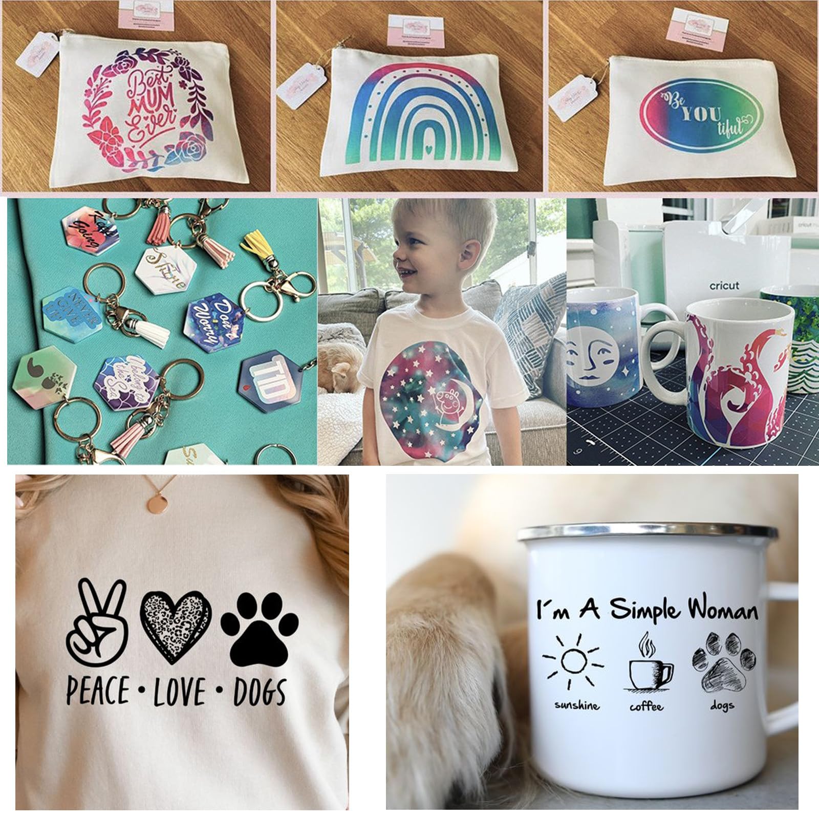 Uadme Infusible Ink Folie - 10 Blätter Sublimationspapier 11,5x30,5cm