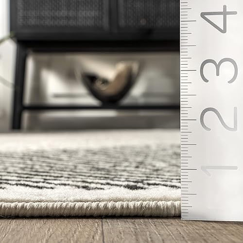 Miniatura 5 de nuLOOM Charline - Alfombra de pasillo a rayas de 2 x 8 pies para sala de estar, dormitorio, comedor, entrada, pasillo, cocina, grismarfil